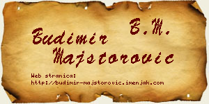 Budimir Majstorović vizit kartica